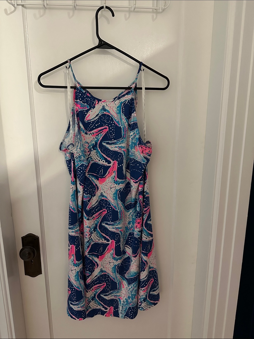Lilly Pulitzer Navy Blue Pink Teal Starfish Print Sundress